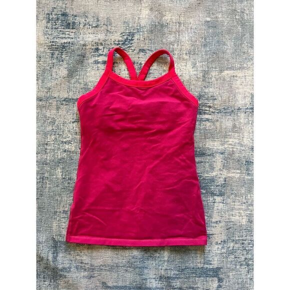 Lululemon Ujjayi Y II Athletic Tank Top in Raspberry Size 4 - Picture 6 of 7